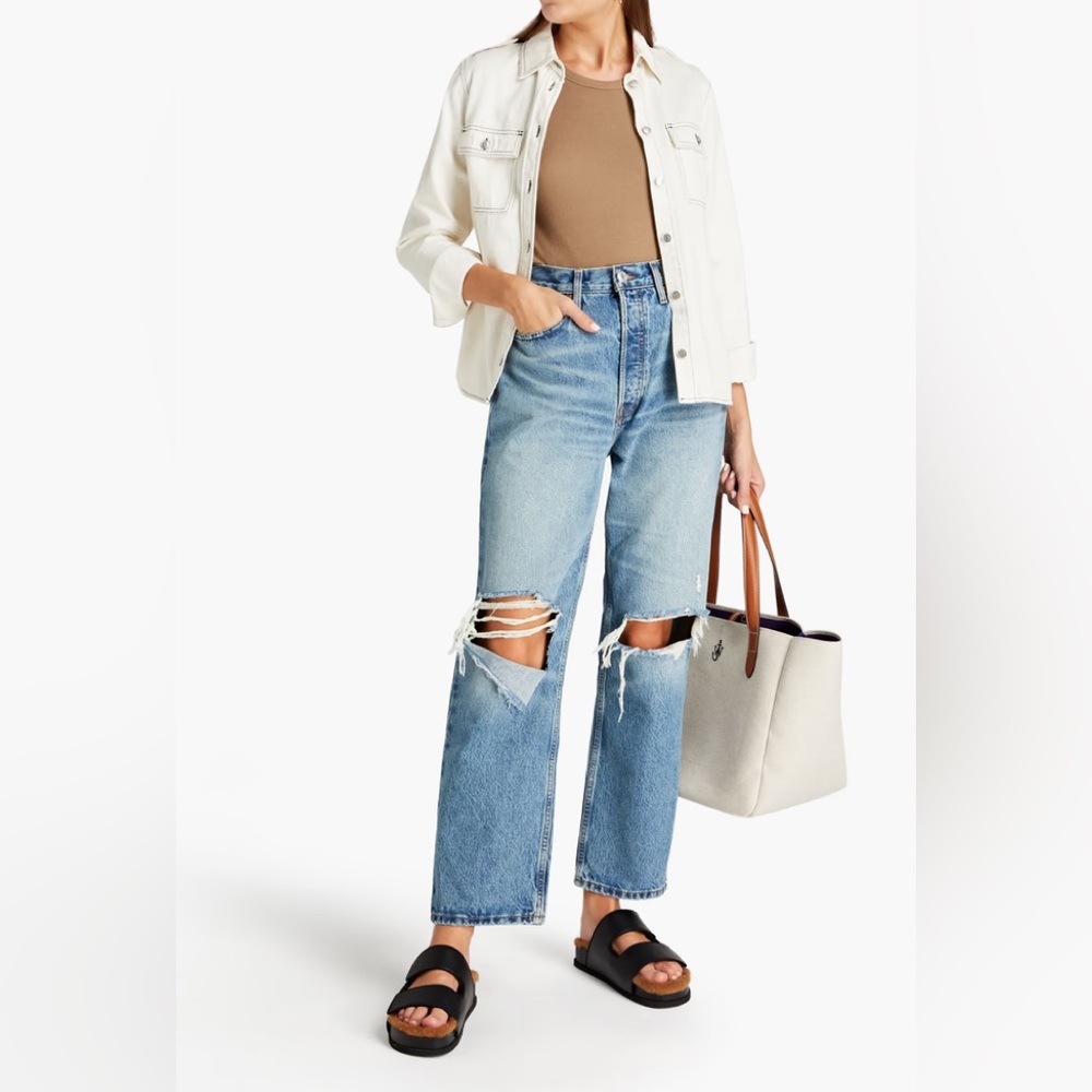 Re/Done 90’s distressed high rise button fly jeans